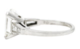 Mid-Century 2.22 CTW Emerald Cut Diamond Platinum Engagement Ring GIA Wilson's Estate Jewelry
