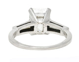Mid-Century 2.22 CTW Emerald Cut Diamond Platinum Engagement Ring GIA Wilson's Estate Jewelry