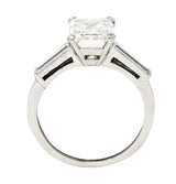 Mid-Century 2.22 CTW Emerald Cut Diamond Platinum Engagement Ring GIA Wilson's Estate Jewelry