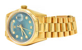 Rolex President Day-Date Vintage Men's Green Dial Diamond Unisex Watch