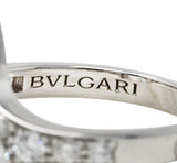 Bulgari Onyx 0.85 CTW Diamond 18 Karat White Gold Elisia Ring Wilson's Estate Jewelry