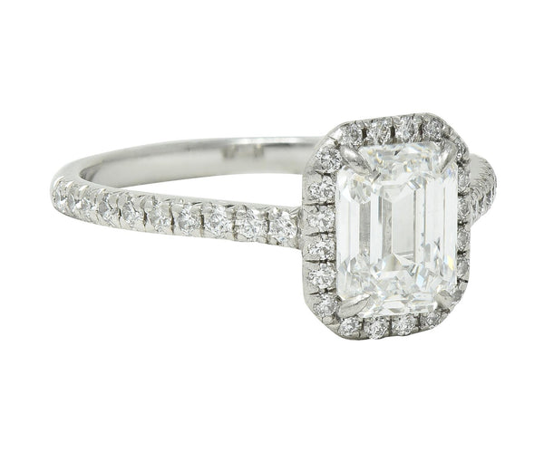 Tiffany & Co. 1.59 CTW Emerald Cut Diamond Platinum Soleste Engagement Ring