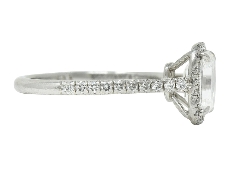 Tiffany & Co. 1.59 CTW Emerald Cut Diamond Platinum Soleste Engagement Ring