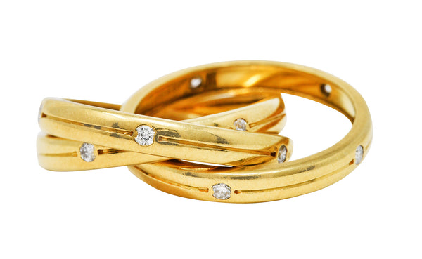 Cartier Diamond 18 Karat Gold Unisex Trinity Rolling RingRing - Wilson's Estate Jewelry