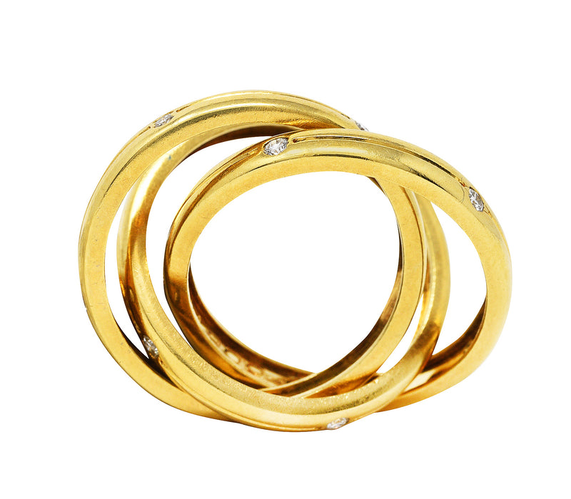 Cartier Diamond 18 Karat Gold Unisex Trinity Rolling RingRing - Wilson's Estate Jewelry