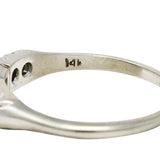 Mid-Century 1.20 CTW Diamond 14 Karat White Gold Engagement Ring GIA Wilson's Estate Jewelry