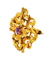 Art Nouveau Spinel 14 Karat Gold Dragon BroochBrooch - Wilson's Estate Jewelry