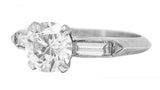 Mid-Century 1.58 CTW Diamond Platinum Engagement Ring GIA Wilson's Estate Jewelry