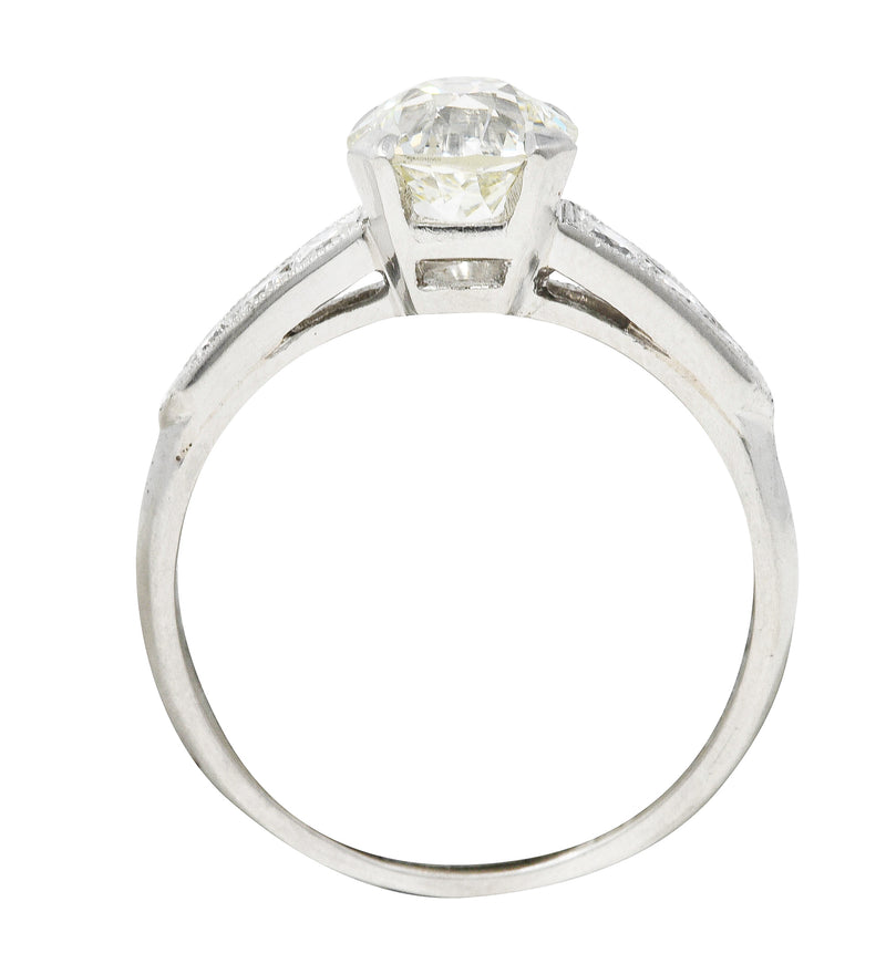 Art Deco 1.51 CTW Old European Cut Diamond Platinum Engagement Ring GIA Wilson's Estate Jewelry