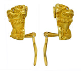 2002 Kieselstein-Cord Diamond 18 Karat Yellow Gold Foo Dog Ear-Clip Earrings Wilson's Estate Jewelry