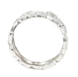 Art Deco 0.50 CTW Diamond Platinum Stacking Vintage Ivy Band Ring Wilson's Estate Jewelry