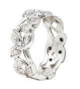 Art Deco 0.50 CTW Diamond Platinum Stacking Vintage Ivy Band Ring Wilson's Estate Jewelry