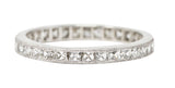 Art Deco 1.15 CTW French Cut Diamond Platinum Eternity Channel Band Ring Wilson's Estate Jewelry