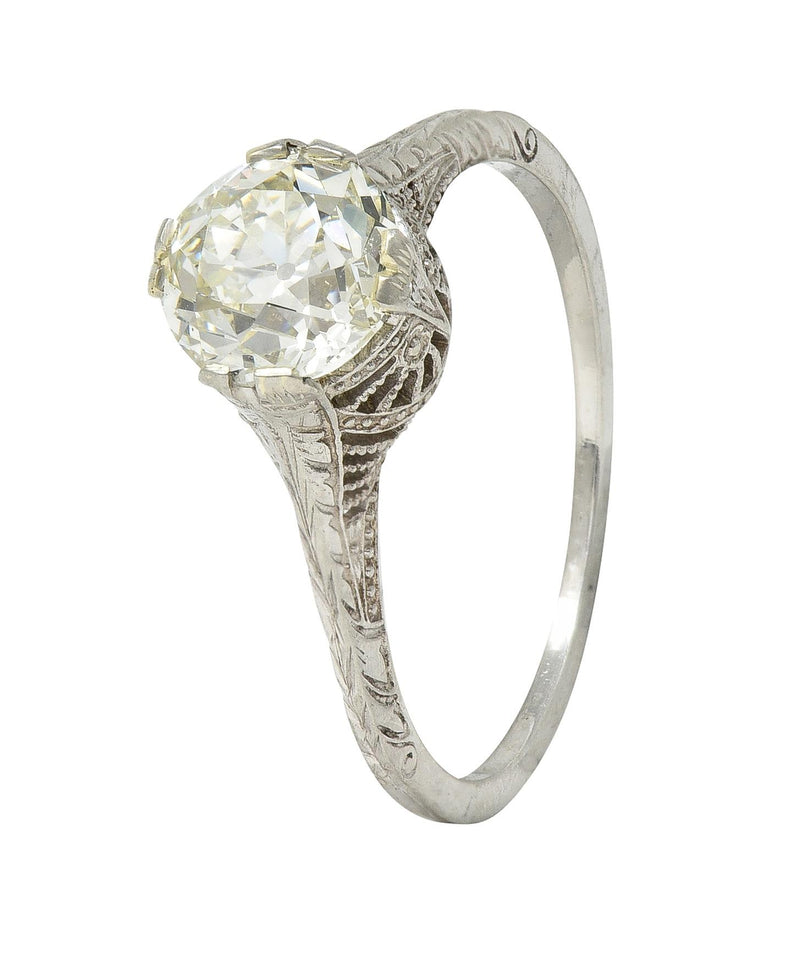 Art Deco 1.24 CTW Old European Diamond Orange Blossom Engagement Ring