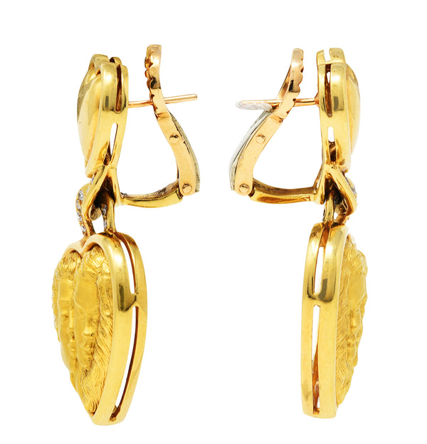 Carrera Y Carrera Diamond 18 Karat Gold Romeo & Juliet Heart EarringsEarrings - Wilson's Estate Jewelry