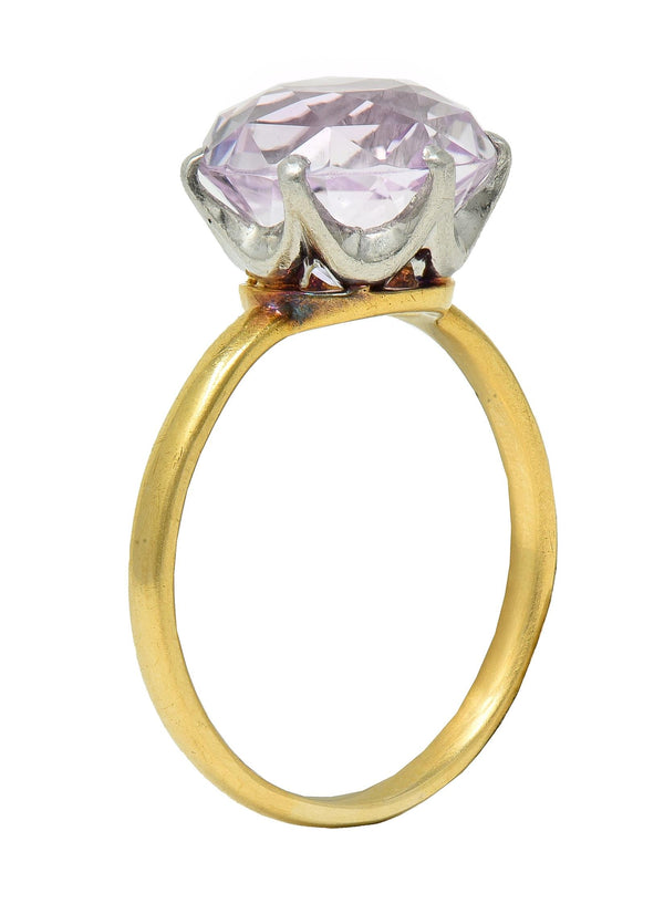 Tiffany & Co. Edwardian 4.62 CTW Kunzite Platinum 18 Karat Yellow Gold Ring