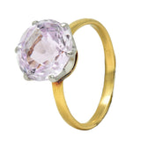 Tiffany & Co. Edwardian 4.62 CTW Kunzite Platinum 18 Karat Yellow Gold Ring