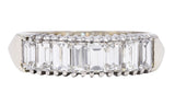 Vintage 1.88 CTW Baguette Diamond 14 Karat White Gold Unisex Band Ring Wilson's Estate Jewelry