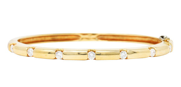 Vintage 0.95 CTW Diamond 14 Karat Gold Bangle Braceletbracelet - Wilson's Estate Jewelry