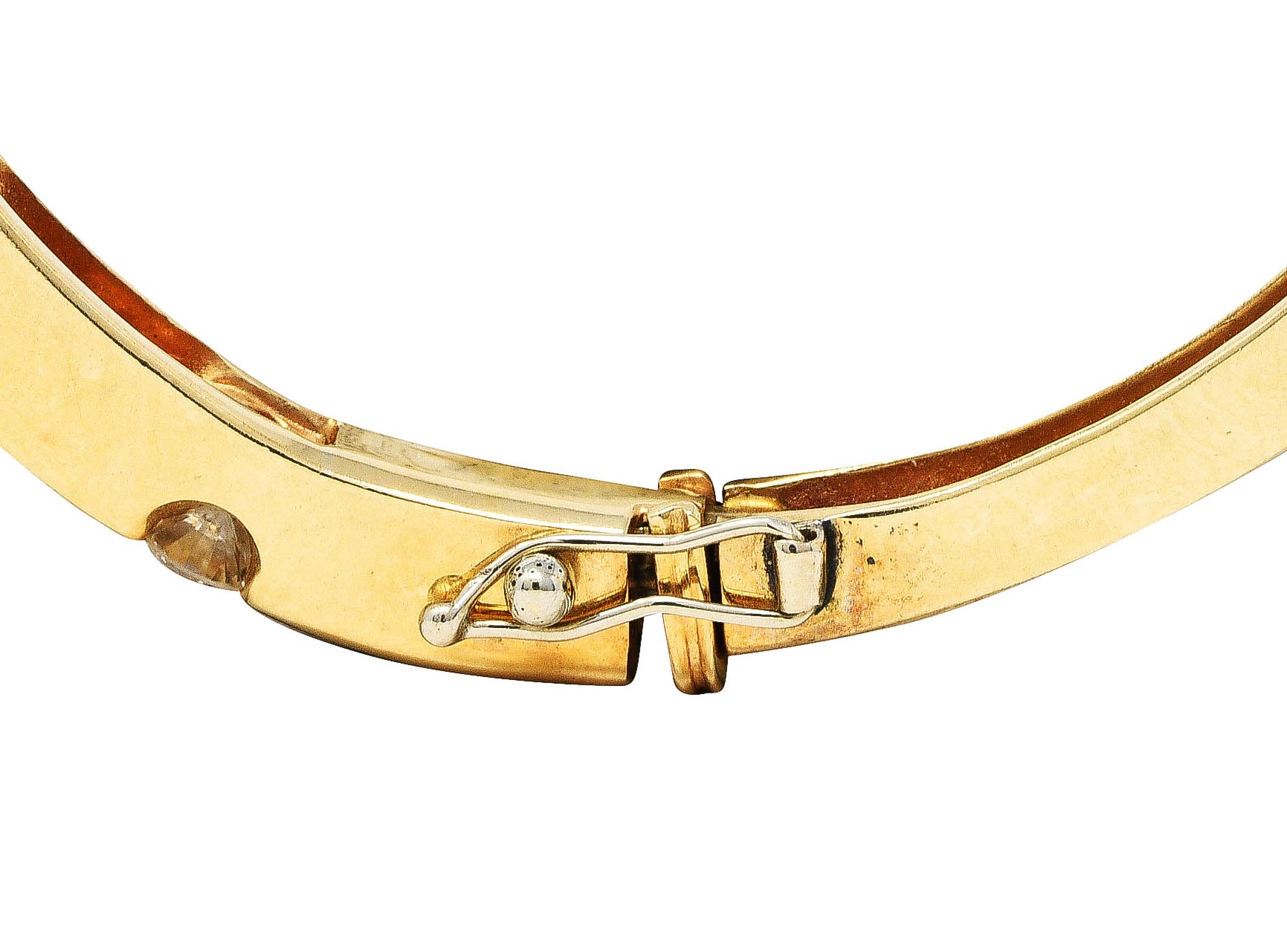 Vintage 0.95 CTW Diamond 14 Karat Gold Bangle Braceletbracelet - Wilson's Estate Jewelry