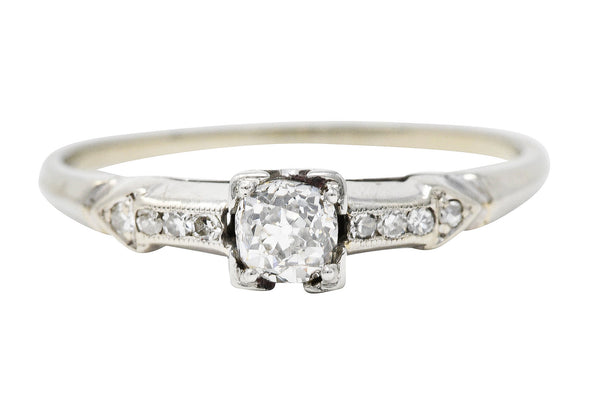 Art Deco 0.44 CTW Diamond 18 Karat White Gold Engagement RingRing - Wilson's Estate Jewelry