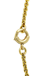 Art Nouveau Peridot Pearl 14 Karat Yellow Gold Festoon Antique Drop Necklace