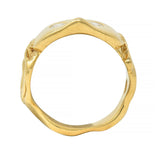 Vintage 14 Karat Yellow Gold Diamond Masquerade Mask Ribbon Ring