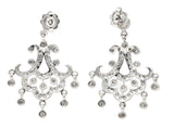 Contemporary 1.50 CTW Diamond 18 Karat White Gold Chandelier Earrings Wilson's Estate Jewelry