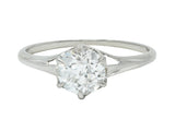 Early Art Deco 0.73 CTW Old European Cut Diamond Platinum Engagement Ring