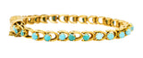 Victorian Turquoise Ruby 18 Karat Yellow Gold Antique Snake Bracelet Wilson's Estate Jewelry