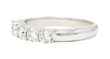 Vintage 0.75 CTW Diamond 14 Karat White Gold Five Stone Band Ring Wilson's Estate Jewelry