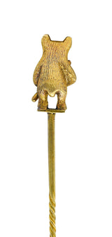 Art Nouveau 18 Karat Gold Bear StickpinStick Pin - Wilson's Estate Jewelry