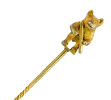 Art Nouveau 18 Karat Gold Bear StickpinStick Pin - Wilson's Estate Jewelry