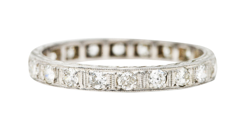 Art Deco 0.60 CTW Diamond Platinum Eternity Band Ring Wilson's Estate Jewelry