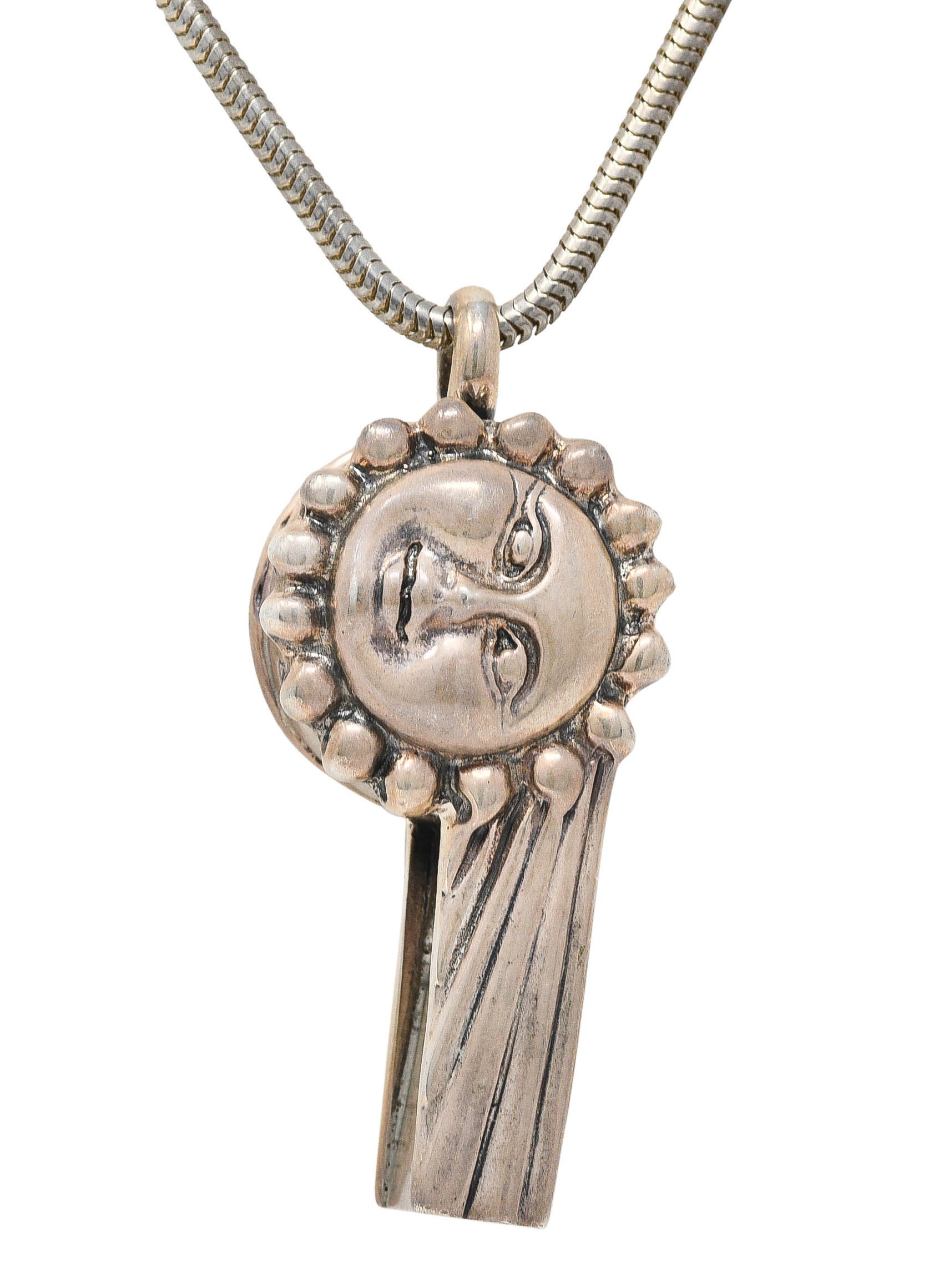 1990's Lagos Sterling Silver Rare Wonders Celestial Whistle Pendant NecklaceNecklace - Wilson's Estate Jewelry