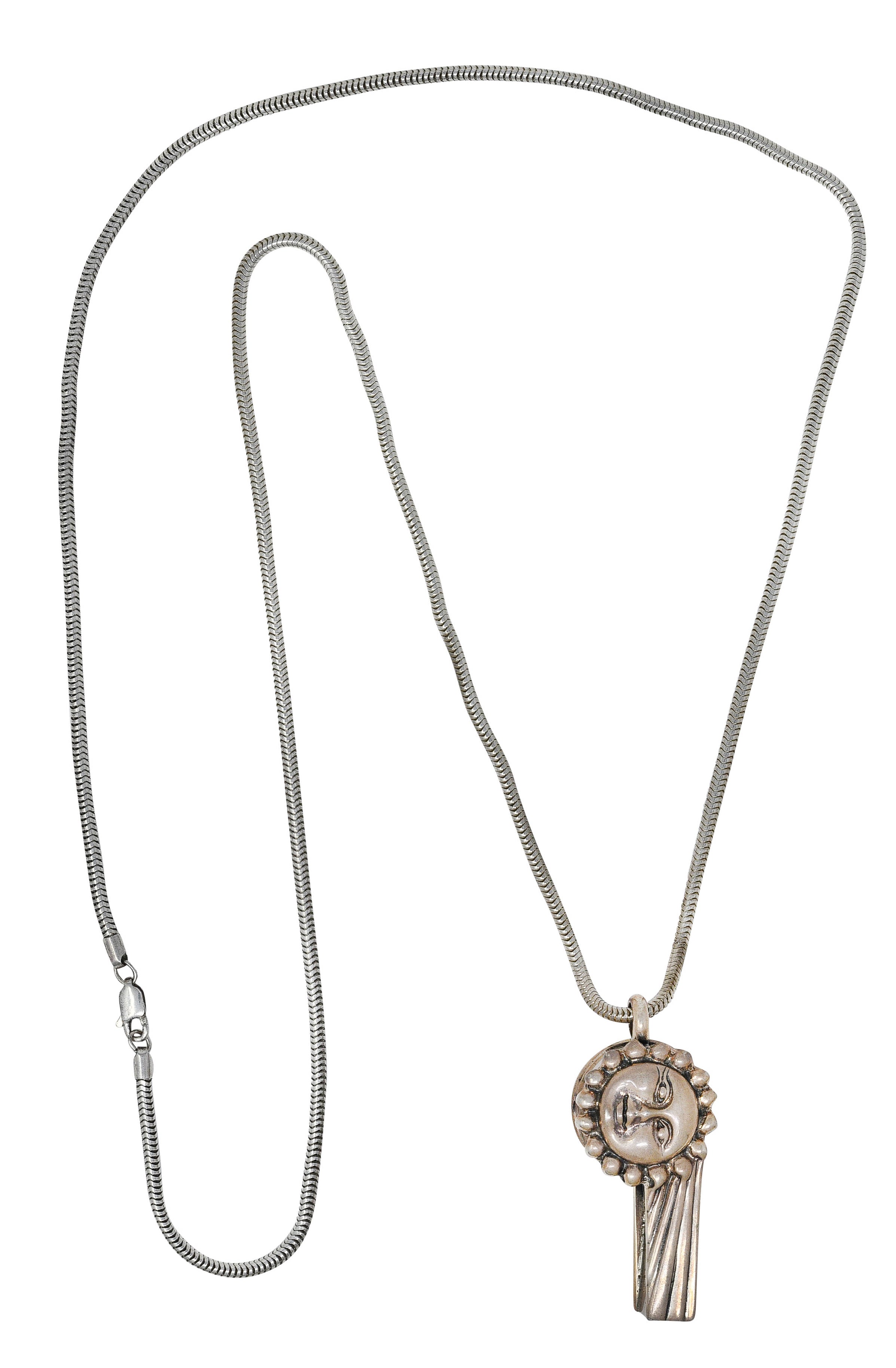 1990's Lagos Sterling Silver Rare Wonders Celestial Whistle Pendant NecklaceNecklace - Wilson's Estate Jewelry