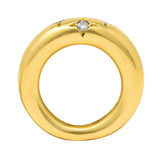 Chaumet Paris Vintage Diamond 18 Karat Yellow Gold Starburst Puffy Band Ring Wilson's Estate Jewelry
