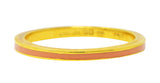 .1111 *Hidalgo Vintage Peach Enamel 18 Karat Yellow Gold Eternity Band Stack Ring Wilson's Estate Jewelry