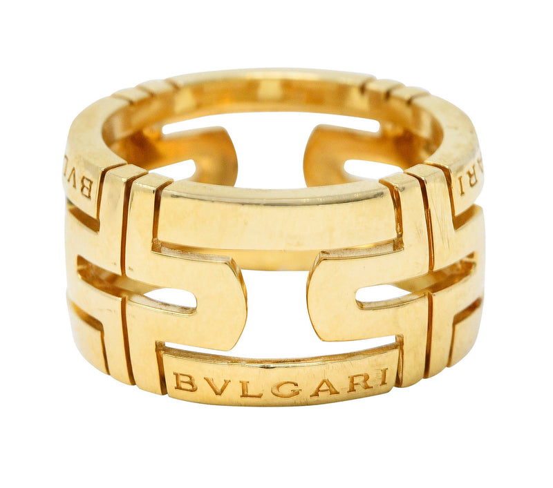 Bulgari Contemporary 18 Karat Gold Parentesi Italian Band RingRing - Wilson's Estate Jewelry