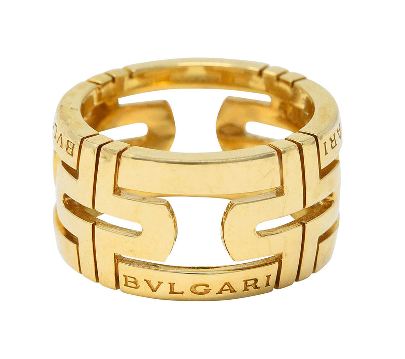 Bulgari Contemporary 18 Karat Gold Parentesi Italian Band RingRing - Wilson's Estate Jewelry