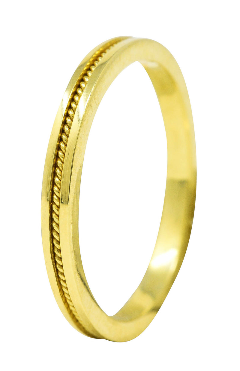 .11111 *Hidalgo Vintage 18 Karat Yellow Gold Rope Band Stack Ring Wilson's Estate Jewelry