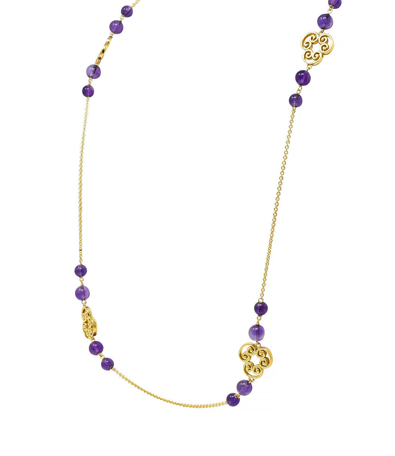 Paloma Picasso Tiffany & Co Amethyst 18 Karat Gold Venezia Goldoni Necklace