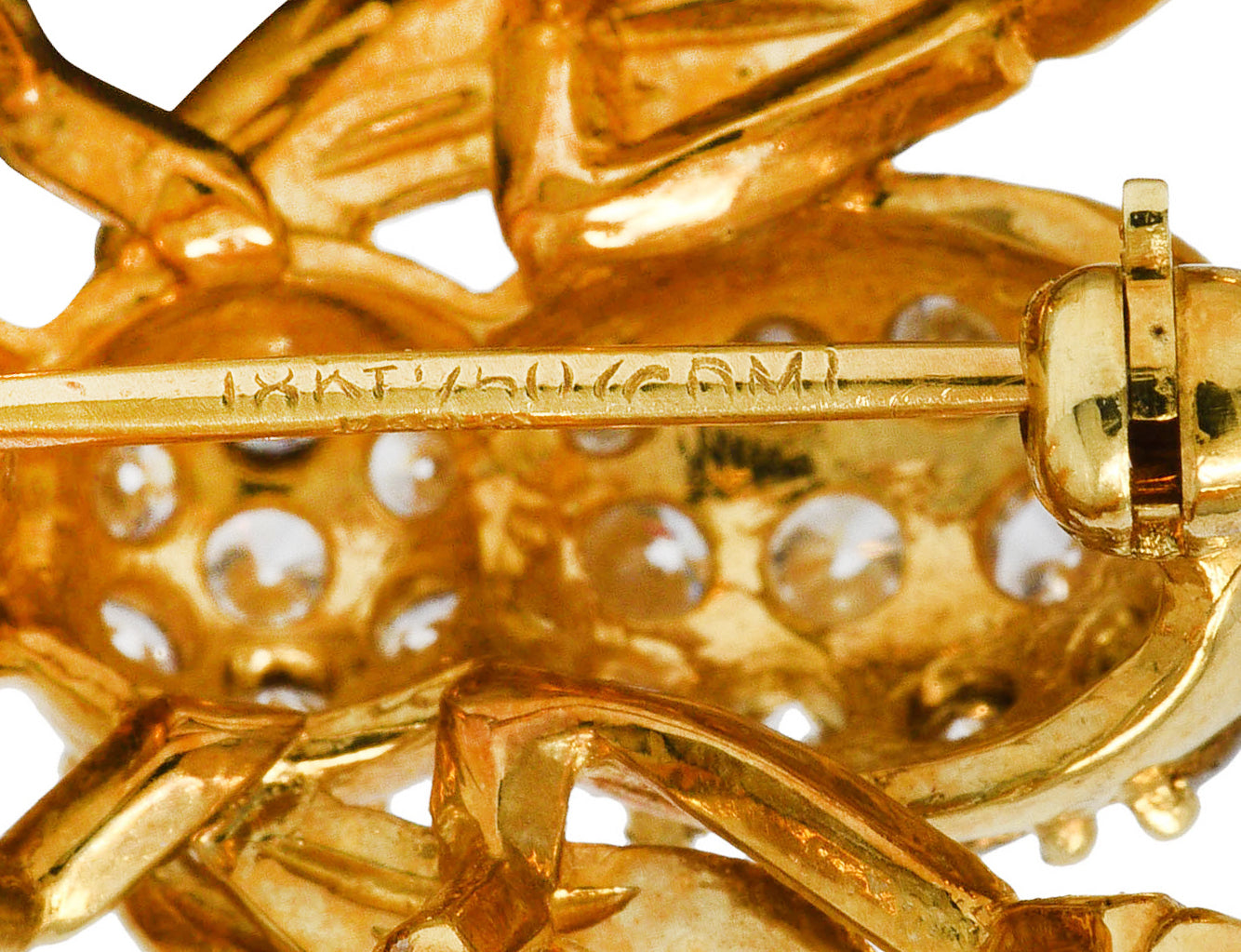 1980's Vintage 0.90 CTW Diamond 18 Karat Gold British Bee BroochBrooch - Wilson's Estate Jewelry