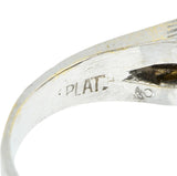 Hammerman Bros. Mid-Century 4.25 CTW Diamond Platinum 18 Karat Gold Barrel Ring