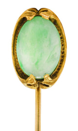 Walton & Co. Art Nouveau Jade 18 Karat Gold StickpinStick Pin - Wilson's Estate Jewelry