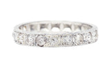 .11111 # KO Art Deco 0.50 CTW Diamond 18 Karat White Gold Orange Blossom Wedding Band Ring Wilson's Estate Jewelry