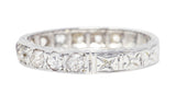 .11111 # KO Art Deco 0.50 CTW Diamond 18 Karat White Gold Orange Blossom Wedding Band Ring Wilson's Estate Jewelry