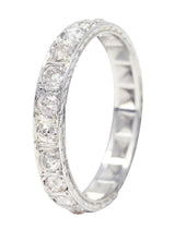 .11111 # KO Art Deco 0.50 CTW Diamond 18 Karat White Gold Orange Blossom Wedding Band Ring Wilson's Estate Jewelry