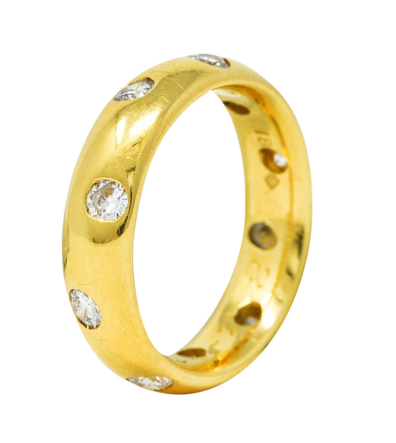 Vintage 0.60 Diamond 18 Karat Yellow Gold Band Ring Wilson's Estate Jewelry