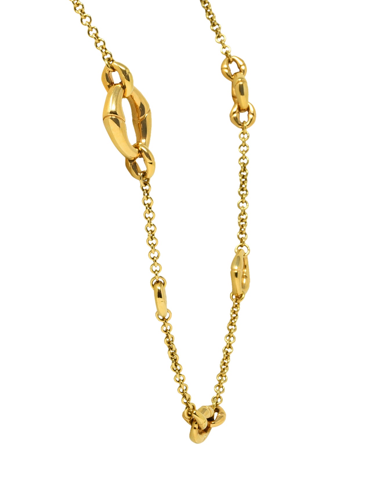 Gucci 18 Karat Gold Bamboo Link Station NecklaceNecklace - Wilson's Estate Jewelry